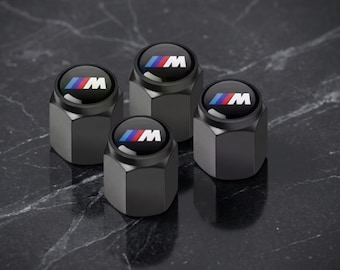 M Sport Tire Valve Caps – Aluminum Wheel Stem Covers, Car Accessories ( Set of 4 )