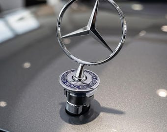 Chrome Star Hood Ornament Badge, Metal Car Hood Emblem Replacement 44mm
