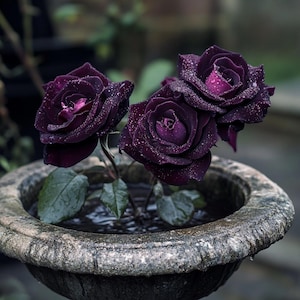 Black Baccara Rose Seeds | Rare Deep Red to Black Blooms | Gothic Garden Flower & Romantic Gift Idea