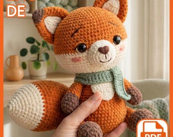 Sleepy Woodland Fox Crochet Pattern PDF, Amigurumi Toy, Storybook Animal (Digital Download)