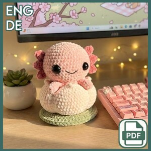 Axolotl Crochet Pattern PDF – Sakura Lotus Bud Amigurumi