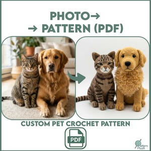 Custom Pet Crochet Pattern PDF from Photo | Made-to-Order Amigurumi