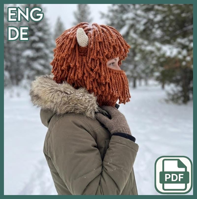 39 Highland Cow Crochet Patterns for Rustic, Fluffy Amigurumi Charm 39 Highland Cow Crochet Balaclava