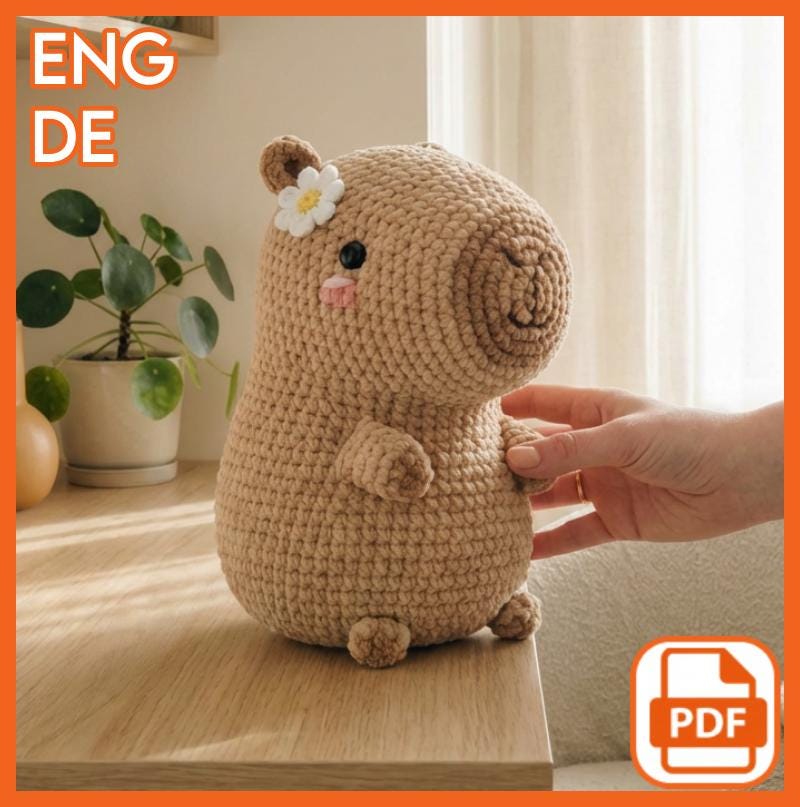37 Capybara Crochet Patterns for Cute Amigurumi, Plushies, and Giftable Makes 25 Flower Capybara Amigurumi Plush Toy
