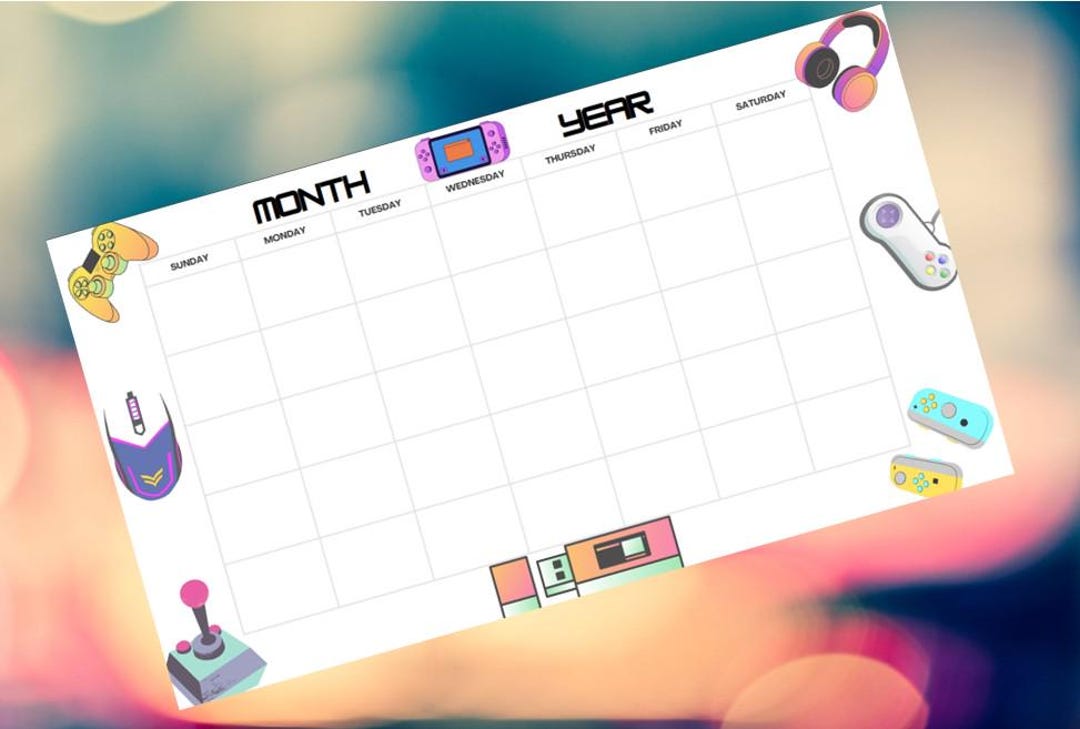 Scratch Game Calander Gaming Themed Editable Calendar - Etsy