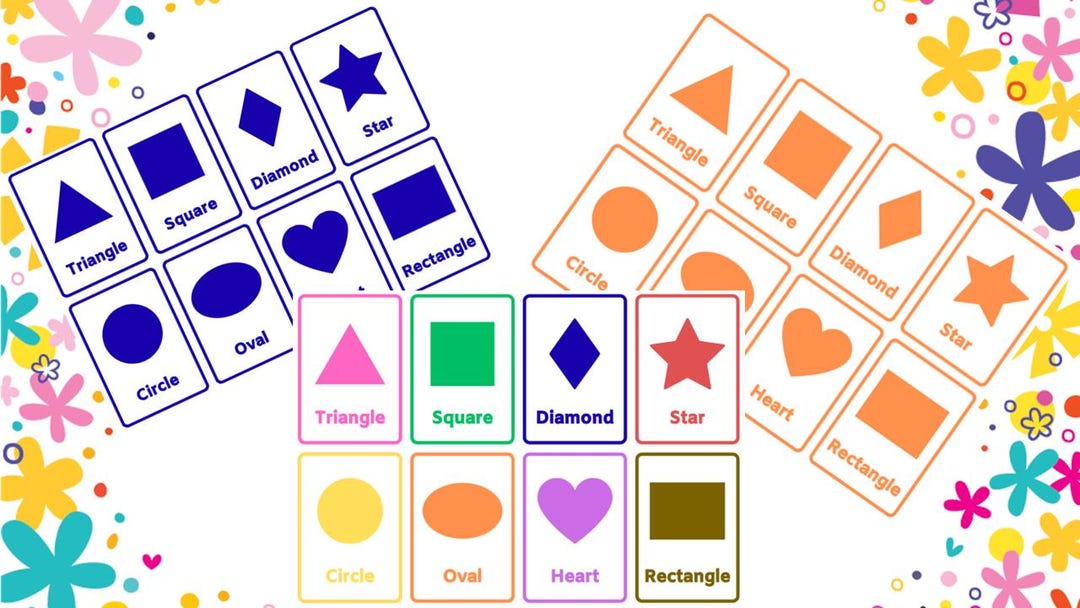 Shapes and Colors Flash Cards for Kids - Etsy