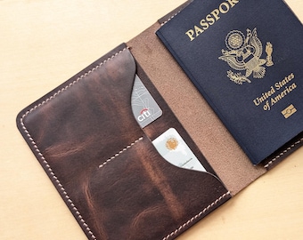 Handmade Wheat Harvest Leather Passport Cover