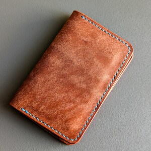 Chestnut Pueblo Italian Leather 3 Pocket Bifold Card Wallet image 7