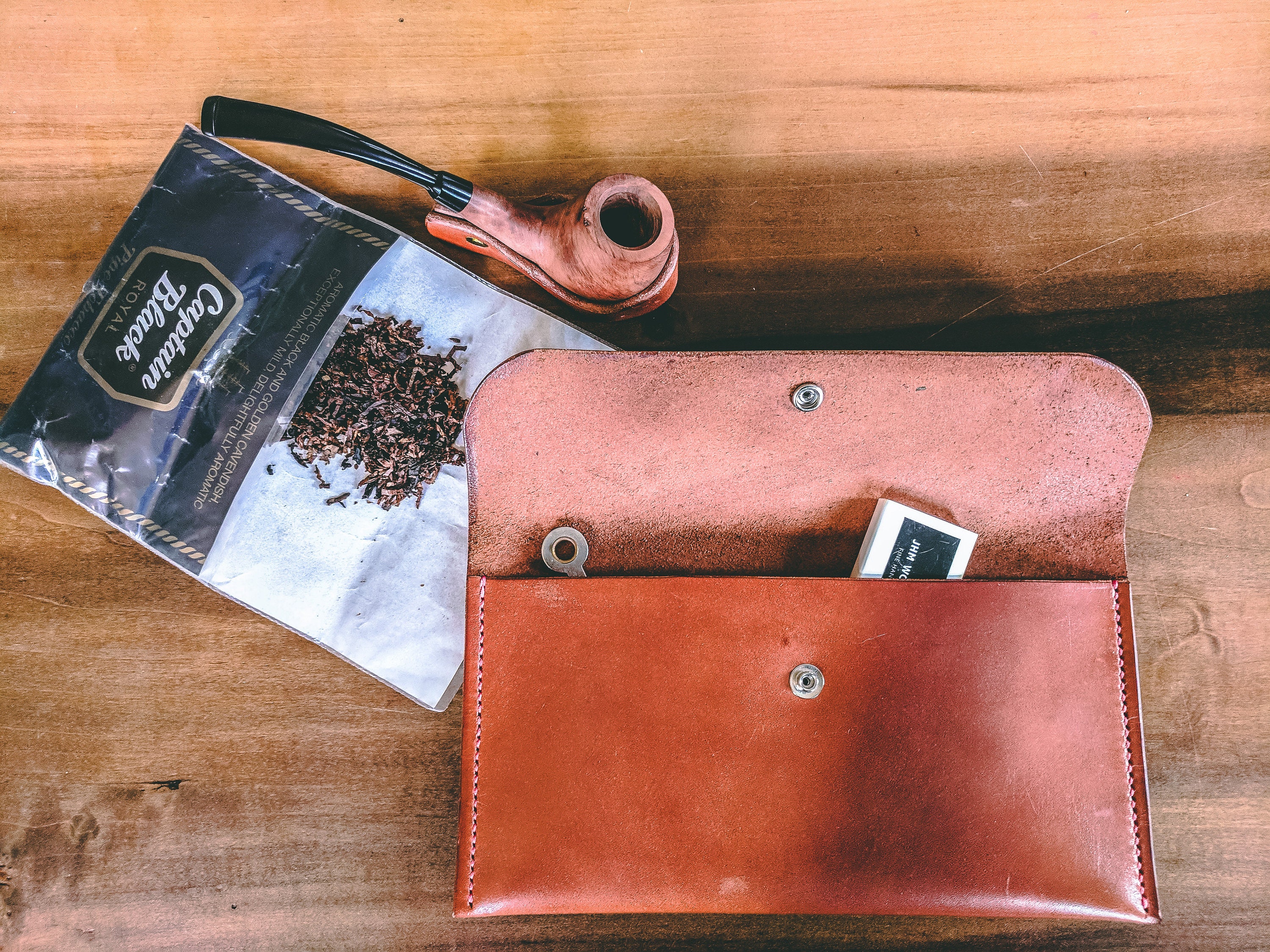 English Bridle Leather Pipe/Tobacco Bag