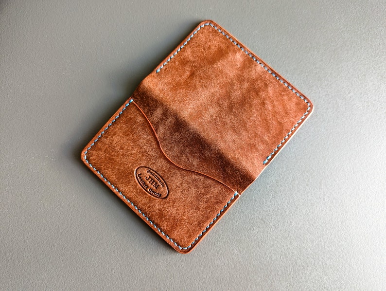 Chestnut Pueblo Italian Leather 3 Pocket Bifold Card Wallet image 1