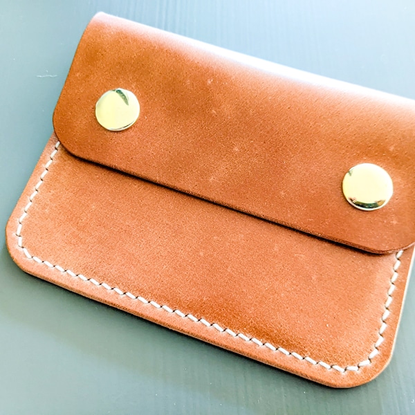 Rocado Natural Shell Cordovan Minimalist Snap Wallet