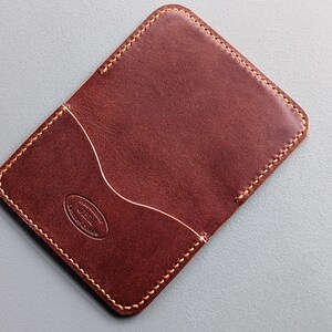 Cartera para tarjetas plegable de 3 bolsillos de piel italiana Buttero en color castaño