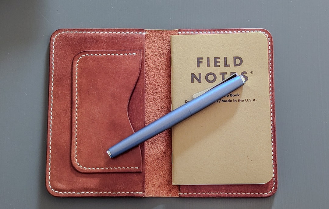 Wickett and Craig Buck Brown Harness Leather Field Notes Notebook Cover ...