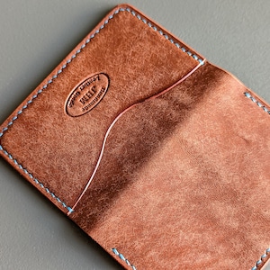 Chestnut Pueblo Italian Leather 3 Pocket Bifold Card Wallet image 3