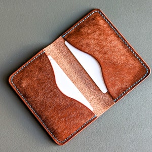 Chestnut Pueblo Italian Leather 3 Pocket Bifold Card Wallet image 5