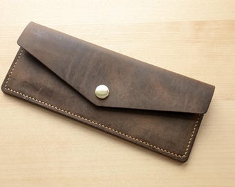 Crazyhorse Pull up leather Snap Wallet