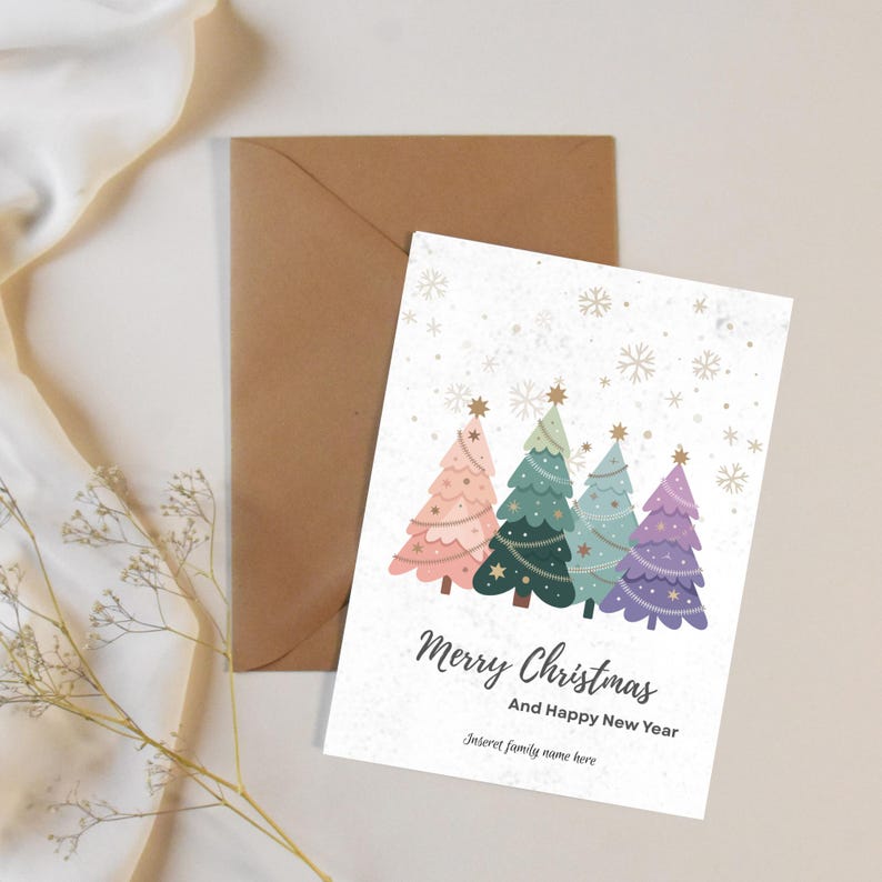 Editable Christmas Card Template – Canva Holiday Card for Family ...