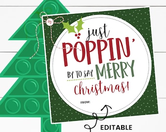 Etiqueta de regalo Pop It, etiqueta de favor de juguete Fidget, idea de regalo Pop It, etiqueta Pop It navideña, Pop It imprimible, etiqueta de Navidad para niños, regalo de Navidad de amigo
