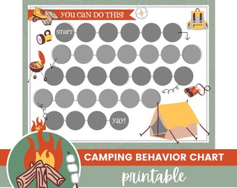 Reward Chart Printable, Kids Chore Chart, Camping, Digital Download, Behavior Chart