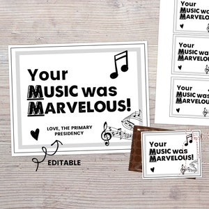 Singing Time Handout, Primary Program Gift, Primary Gift LDS, Piano Recital Favor, Music Recital Gift, Primary Program, Music Concert Favor
