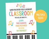 Music Class Rules, Music Teacher Decor, Sorry About The Noise, Elementary Music Class, Band Classroom Poster, Music Room Signs, Choir Poster
