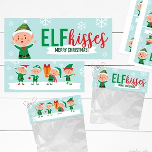 Elf Kisses, Christmas Elf, Elf Treat Bag, Elf Treats, Elf Printable, Elf Bag Topper, Christmas Treat Bag, image 2