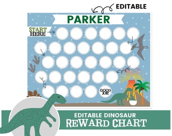 Dinosaur Reward Chart, Printable Dinosaur Chart, Boy Reward Chart, Printable Behavior Chart, Potty Reward Chart, Kids Reward Chart, Behavior