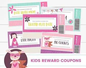 Kids Reward Coupons - Love Coupons - Instant Download - Printable