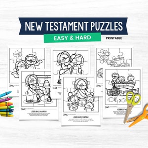 New Testament Puzzles, Bible Game for Kids, Stories of Jesus, Kids Bible Study, New Testament Activity, Printable Bible Game, Primary Lesson