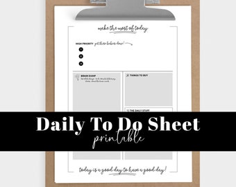 To Do List Printable, Daily Planner Pages, Productivity Planner, Printable To Do List, Daily Schedule
