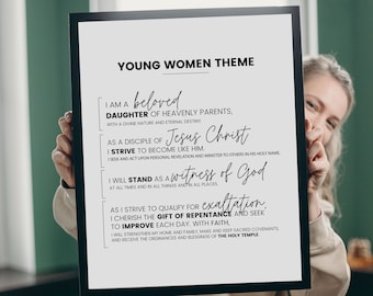 Young Women Theme, Printable YW Theme, YW Theme Poster, Young Women Handout, YW Journal Cover, Daughter of God, Digital Download