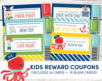 Kids Reward Coupons - Love Coupons - Instant Download - Printable