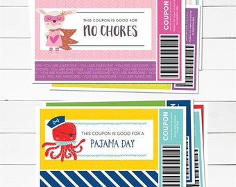 Kids Reward Coupons, Printable Love Coupons, Coupons for Kids,