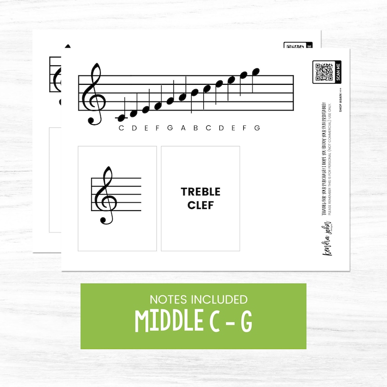 Music Note Memory Game Music Flashcards Note Reading Etsy
