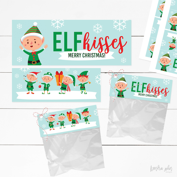 Elf Kisses Christmas Elf Elf Treat Bag Elf Treats Elf