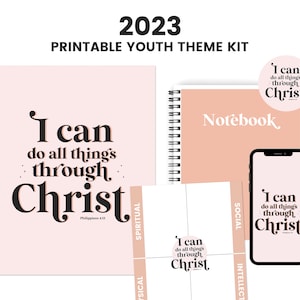 LDS Youth Theme 2023, All Things Through Christ, Youth Theme Poster, YW Theme 2023, Philippians 4 13, YW Bulletin Board, Young Women Theme