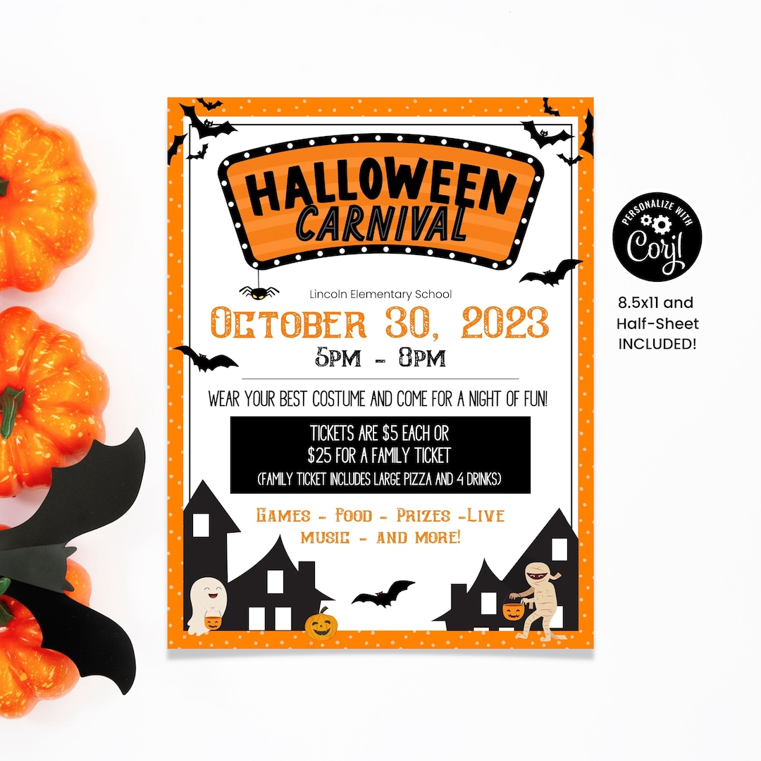 Halloween Carnival Flyer, Editable Carnival Flyer, Halloween Carnival
