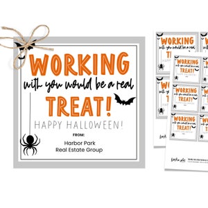 Real Estate Marketing Halloween, Halloween Realtor Pop By, Halloween Realtor Tag, Halloween CoWorker Tag, Printable Halloween Realtor Tag