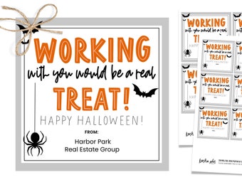 Real Estate Marketing Halloween, Halloween Realtor Pop By, Halloween Realtor Tag, Halloween CoWorker Tag, Printable Halloween Realtor Tag