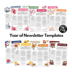 Relief Society Newsletter Template, Monthly Newsletter Template, RS Newsletter, LDS Newsletter Template, Corjl Template Newsletter