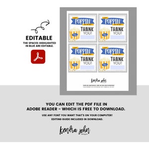 Thank You Treat Tag, Teacher Appreciation Printable, Just Poppin' By ...