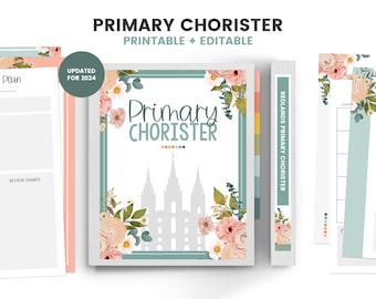 Primary Chorister Planner, Singing Time Binder, Music Leader Planner, LDS Singing Time, Primary Program, LDS Primary Program 2024,