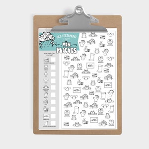 May include: A black and white printable I Spy game featuring the Ten Plagues of Egypt. The game includes images of frogs, lice, blood, hail, locusts, boils, darkness, and death of the firstborn. The game also includes a checklist for players to mark off the items they find.
