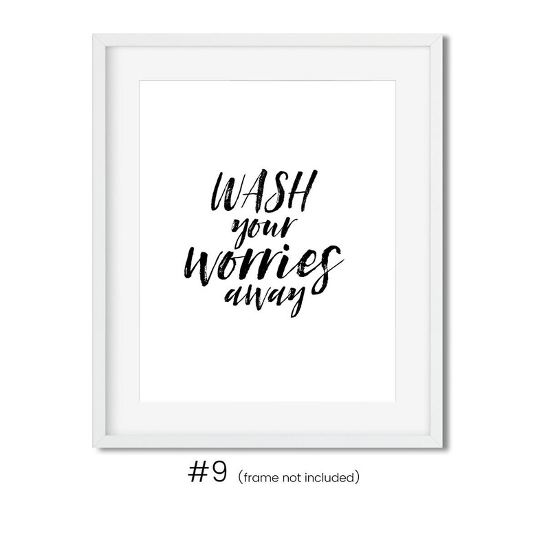 Bathroom Art Prints 8x10 Black and White Etsy