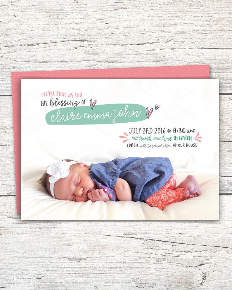 Baby Blessing Invitation Lds Etsy