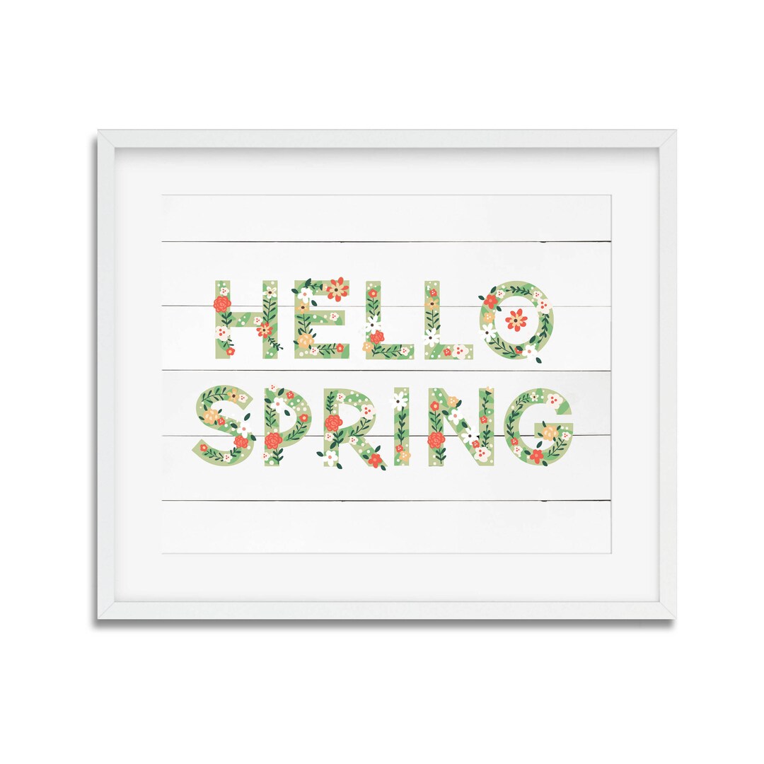 Hello Spring, Easter Art Print, Spring Art Print, Wall Decor, Printable ...