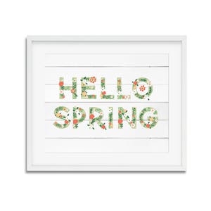 Hello Spring, Easter Art Print, Spring Art Print, Wall Decor, Printable