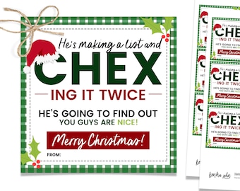 Chex Mix Gift Tag, Neighbor Christmas Gift, Printable Christmas Treat Tag, Christmas Treat Tag, Holiday Treat Tag, Holiday Neighbor Gift,