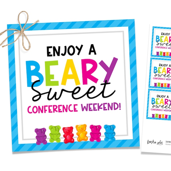 General Conference Treat Tag, Gummy Bear Tag, General Conference Reminder, General Conference Handout, Printable General Conference Tag