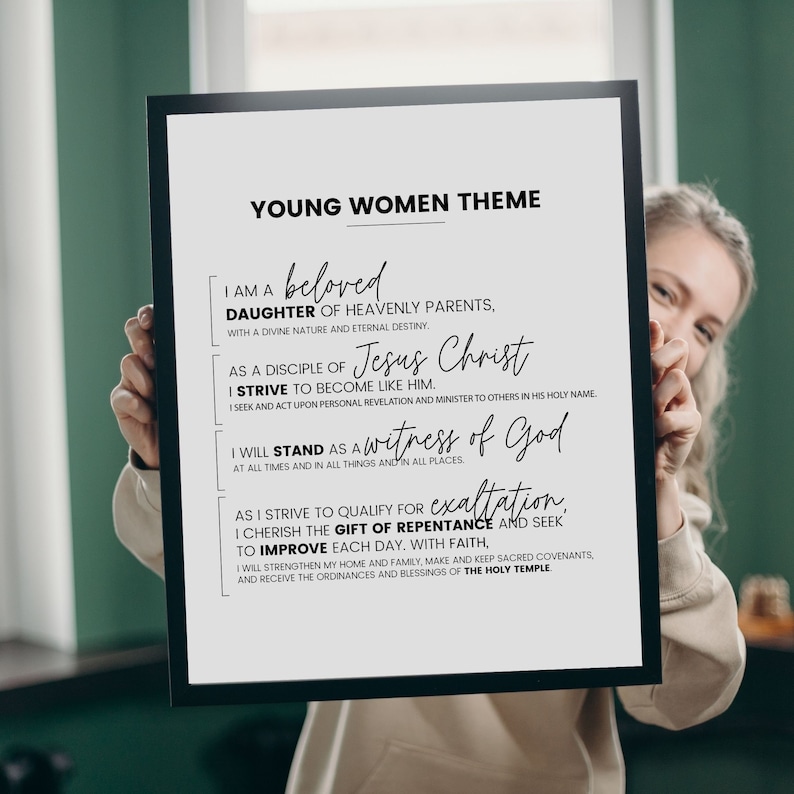 Young Women Theme Printable YW Theme YW Theme Poster Young - Etsy